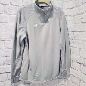 Under Armour Pull Over Men's grey shirt Size Medium with Zip Collar